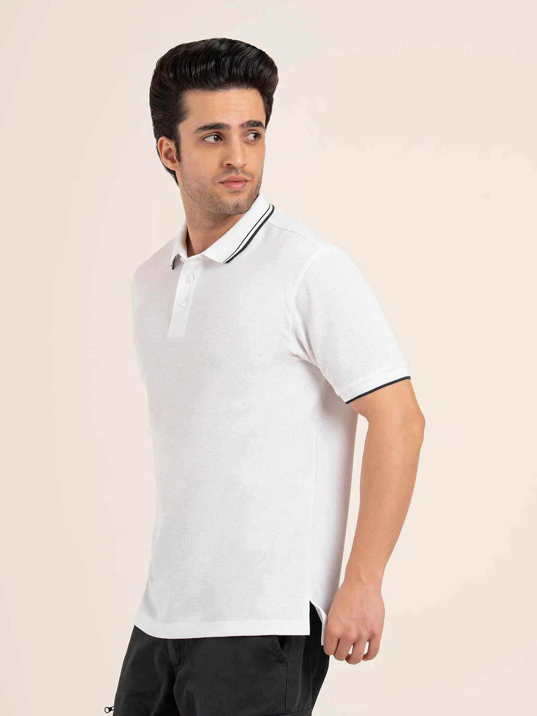 Menâ€™s Waffle Structure Polo T-Shirt - Image 4