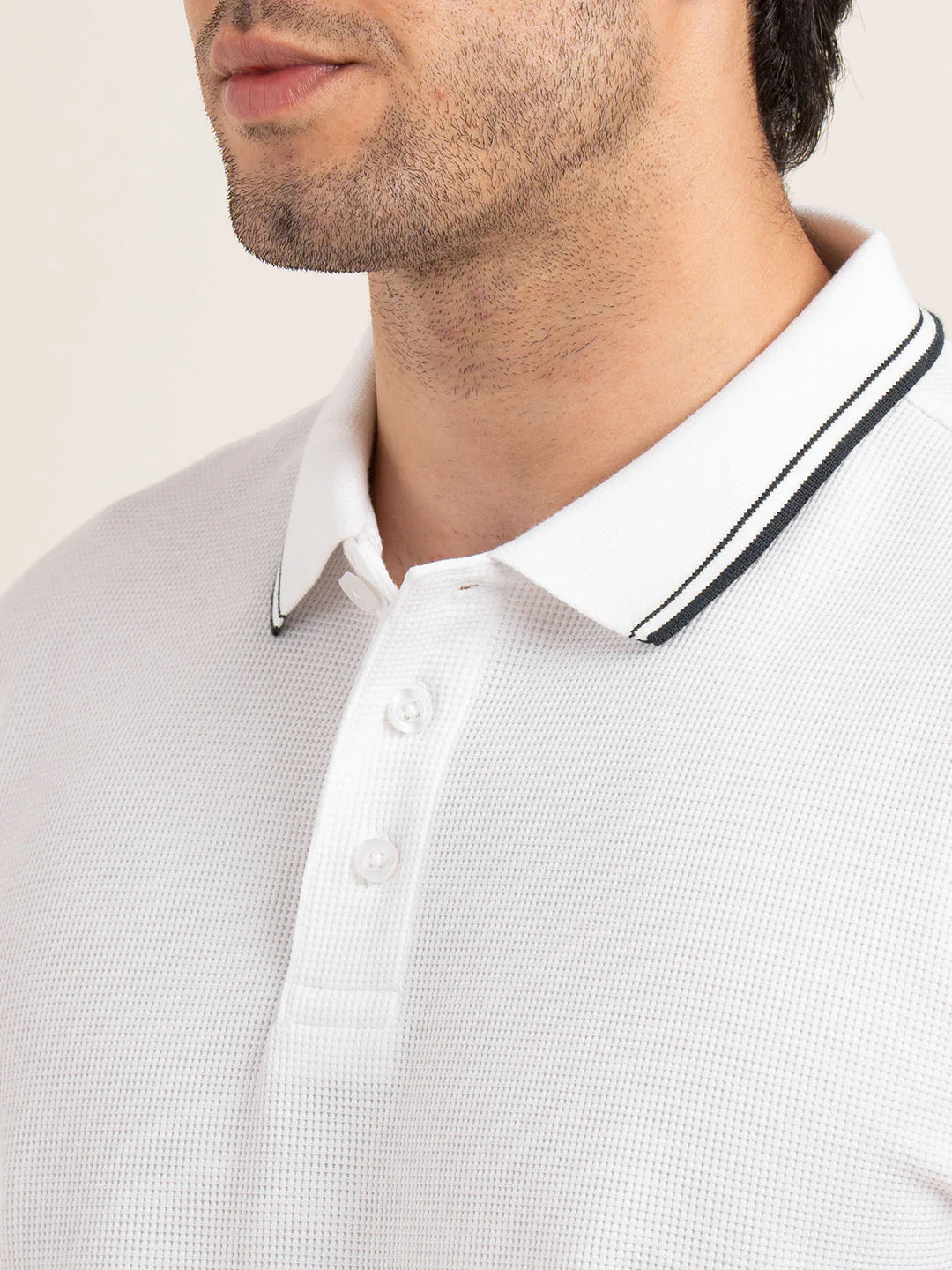Menâ€™s Waffle Structure Polo T-Shirt - Image 6