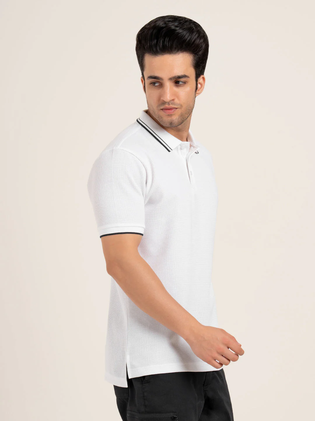 Menâ€™s Waffle Structure Polo T-Shirt - Image 8