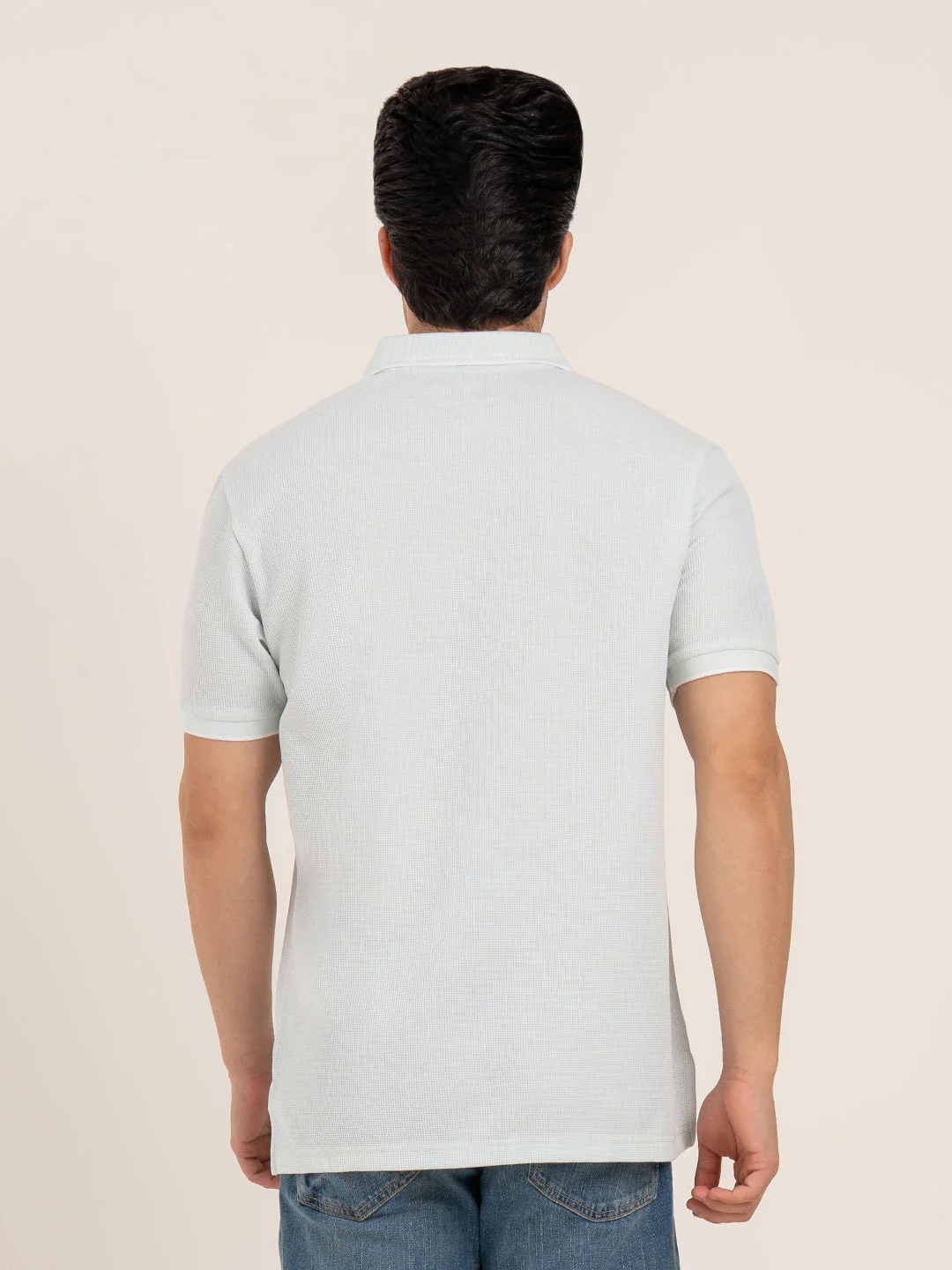 Menâ€™s Waffle Structure Polo T-Shirt - Image 5