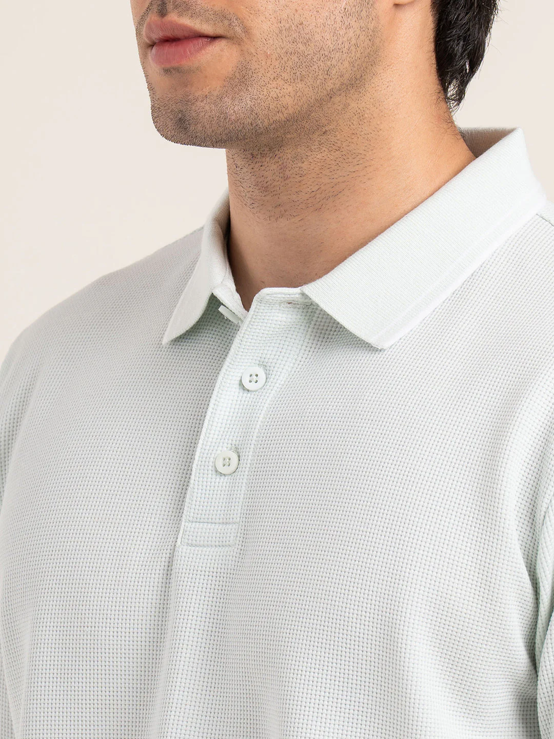 Menâ€™s Waffle Structure Polo T-Shirt - Image 6