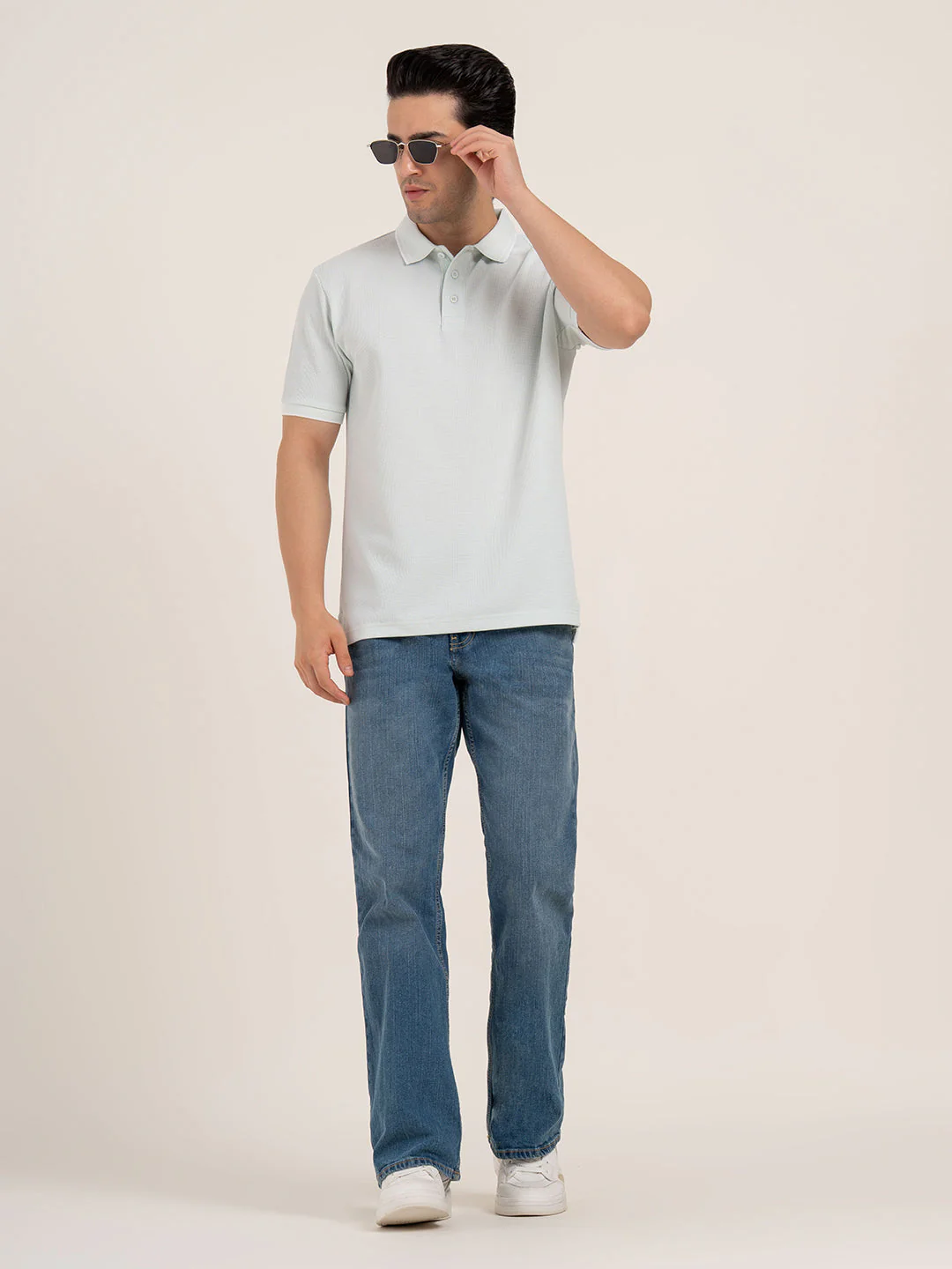 Menâ€™s Waffle Structure Polo T-Shirt - Image 7