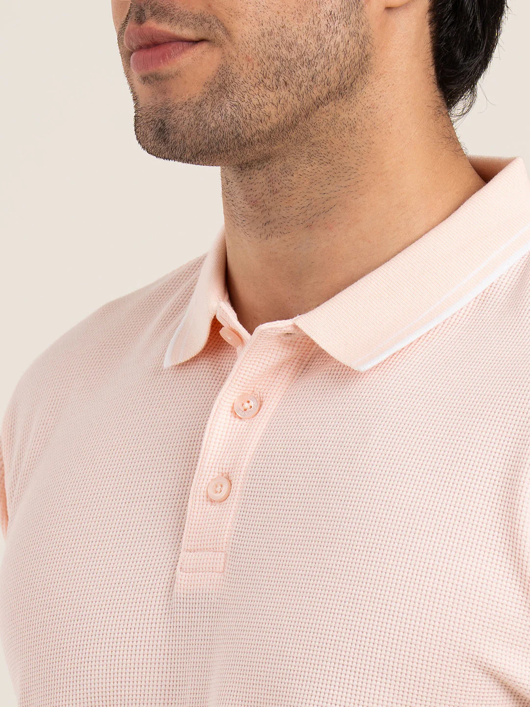 Menâ€™s Waffle Structure Polo T-Shirt - Image 6
