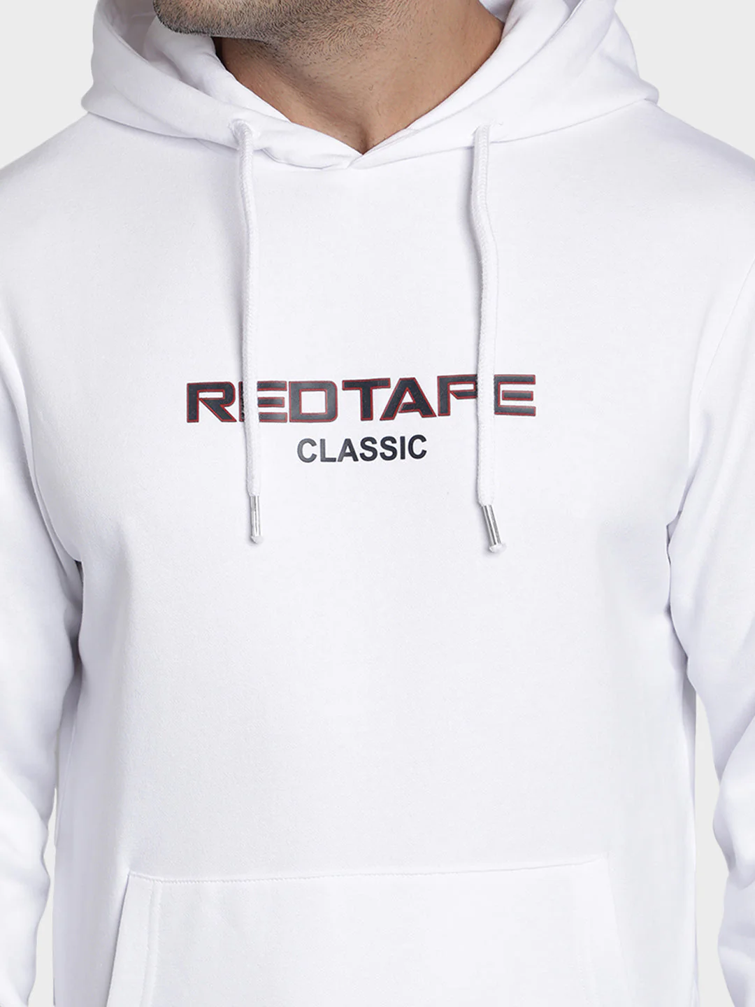 Men's White Graphic Print Cotton Polyester Hoodie - Image 4