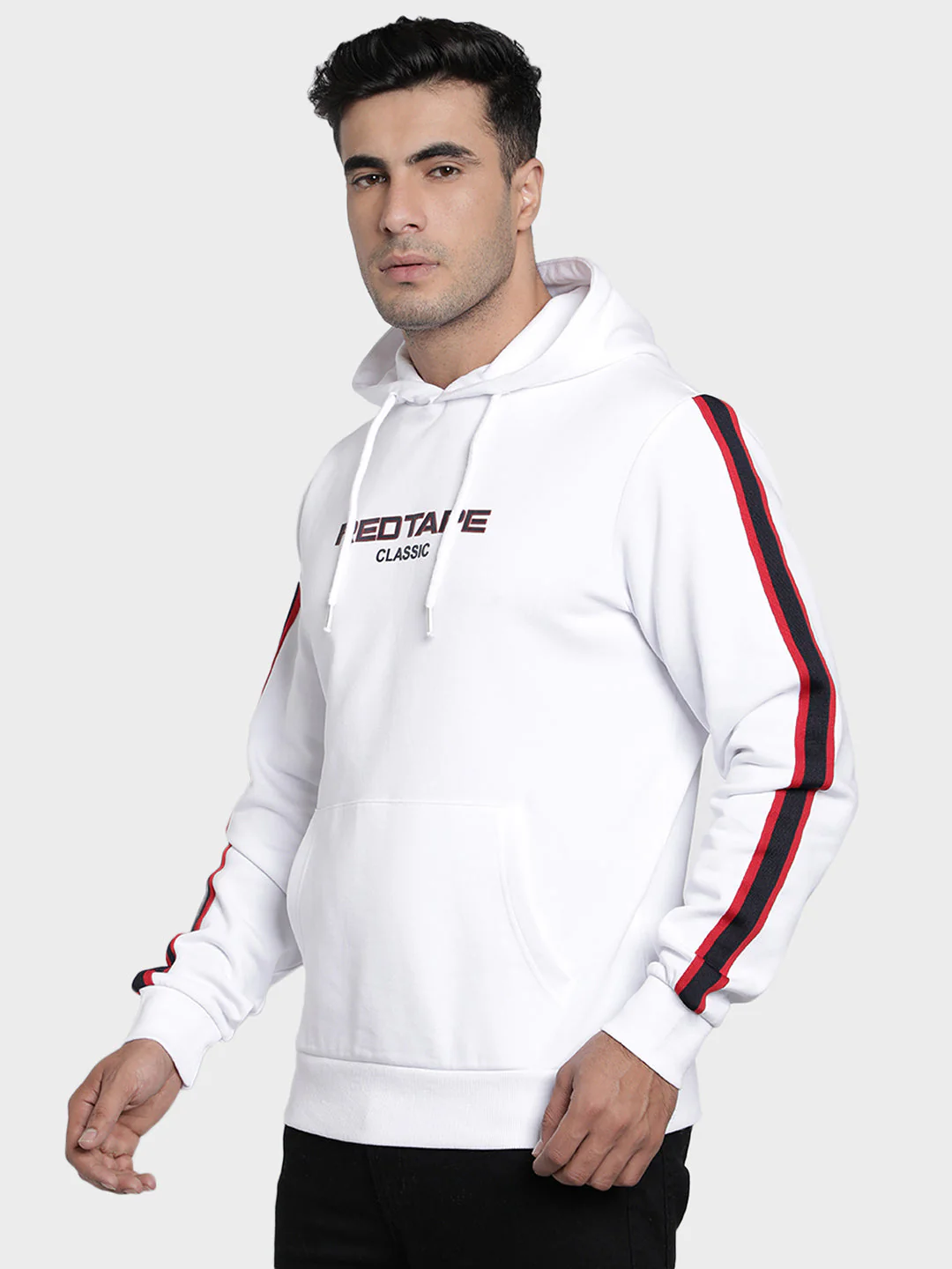 Men's White Graphic Print Cotton Polyester Hoodie - Image 6