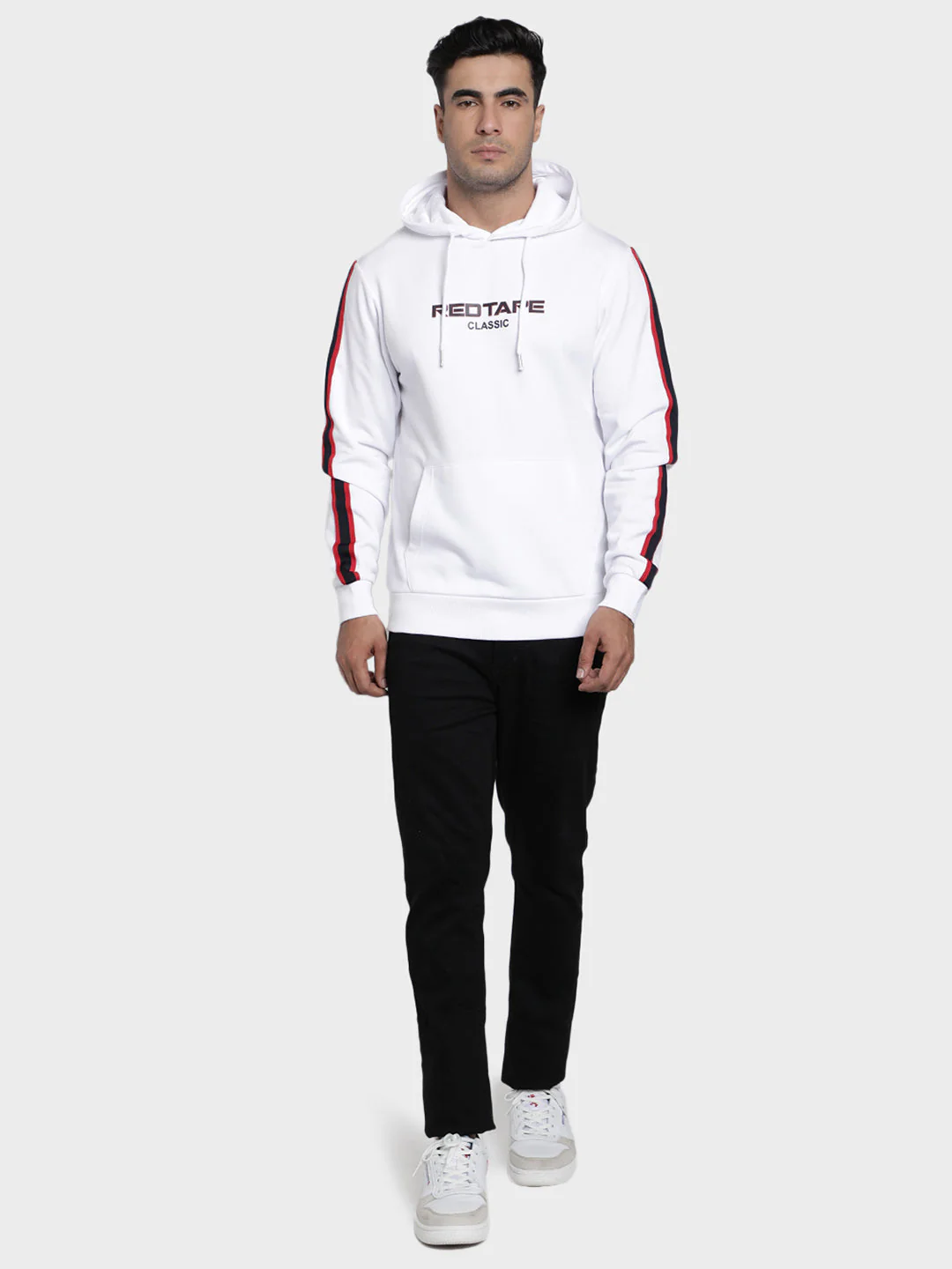 Men's White Graphic Print Cotton Polyester Hoodie - Image 7