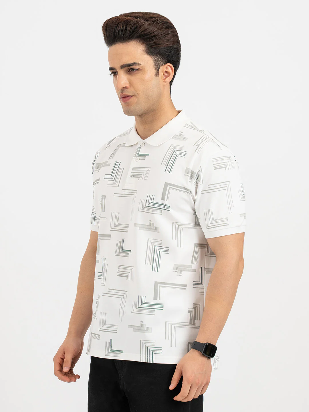 Men's White Polo T-Shirt - Image 2