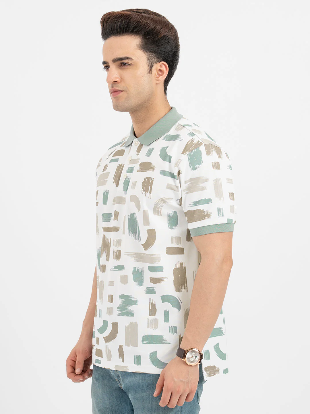 Men's White Polo T-Shirt - Image 2