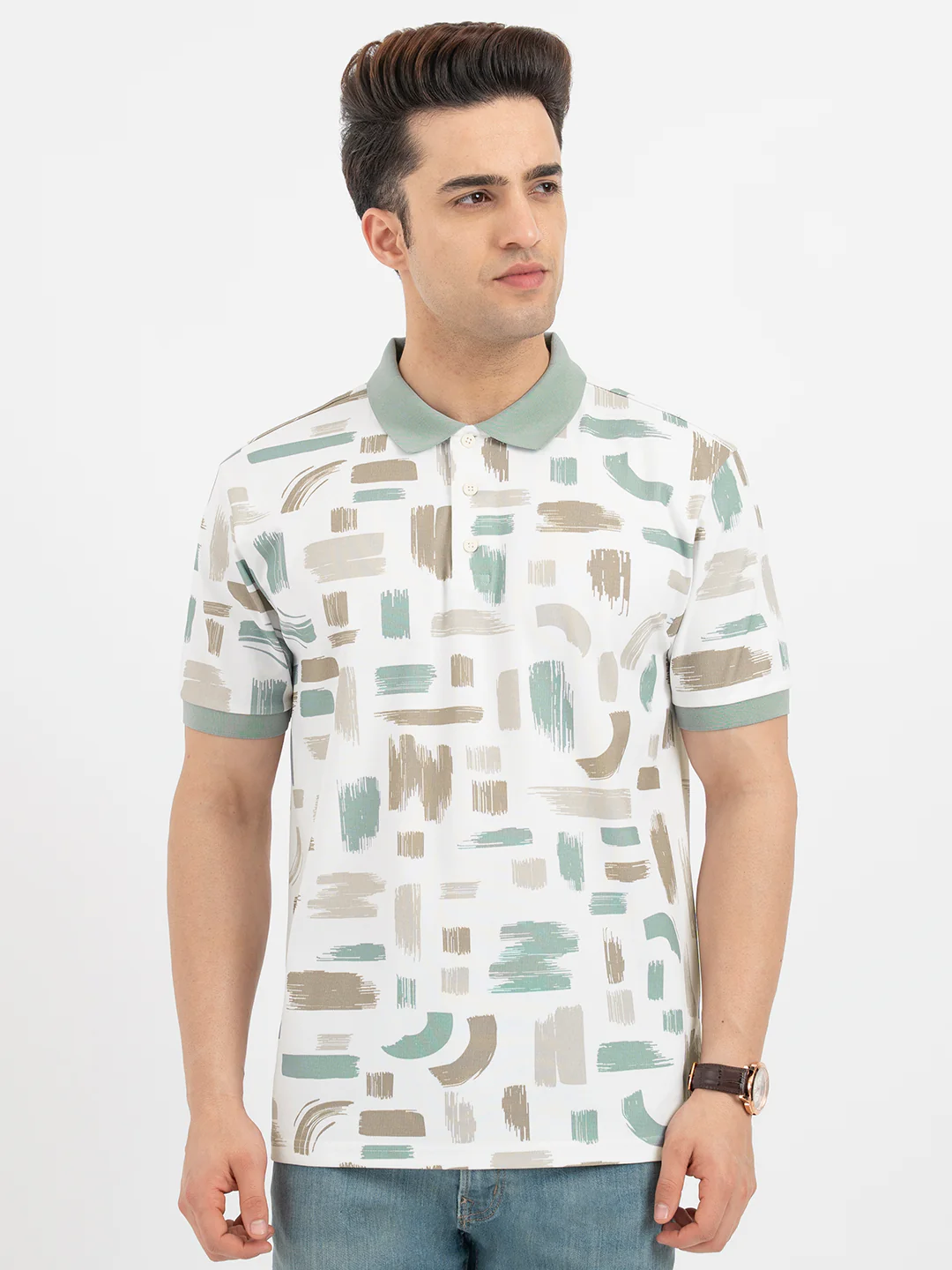 Men's White Polo T-Shirt - Image 7