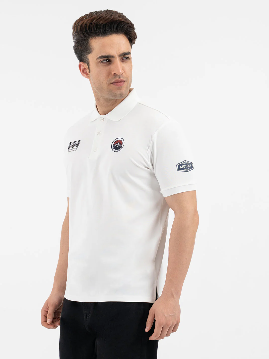 Red Tape Menâ€™s White Polo T-Shirt - Image 2