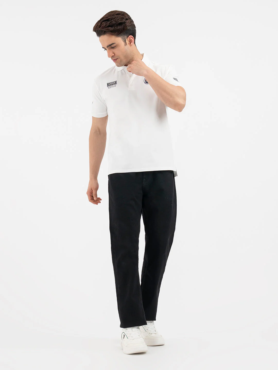Red Tape Menâ€™s White Polo T-Shirt - Image 5