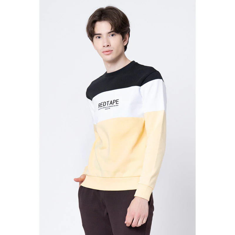 Men's Yellow Color Block Sweatshirt - Image 2