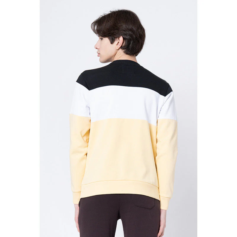 Men's Yellow Color Block Sweatshirt - Image 3