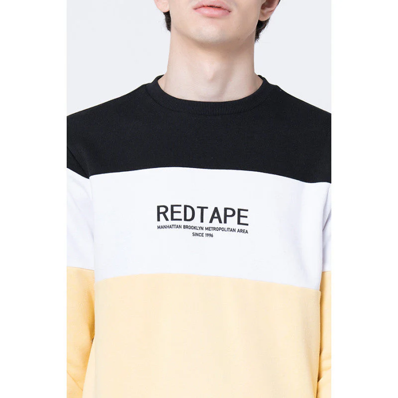 Men's Yellow Color Block Sweatshirt - Image 4