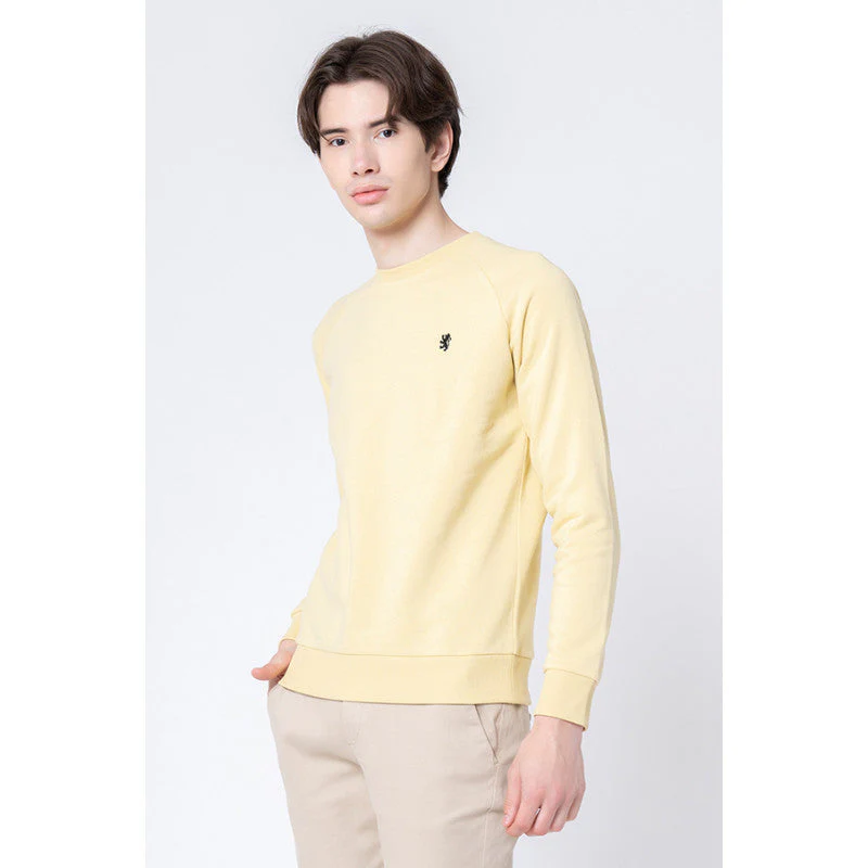 Men's Yellow Solid Sweatshirt - Image 2
