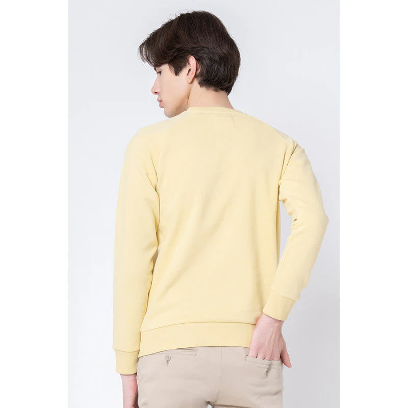 Men's Yellow Solid Sweatshirt - Image 3