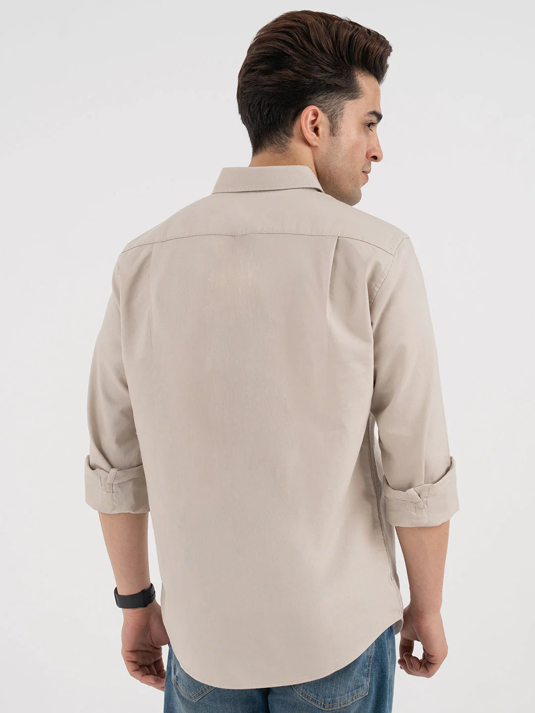 Red Tape Menâ€™s Sand Oxford Casual Shirt - Image 3