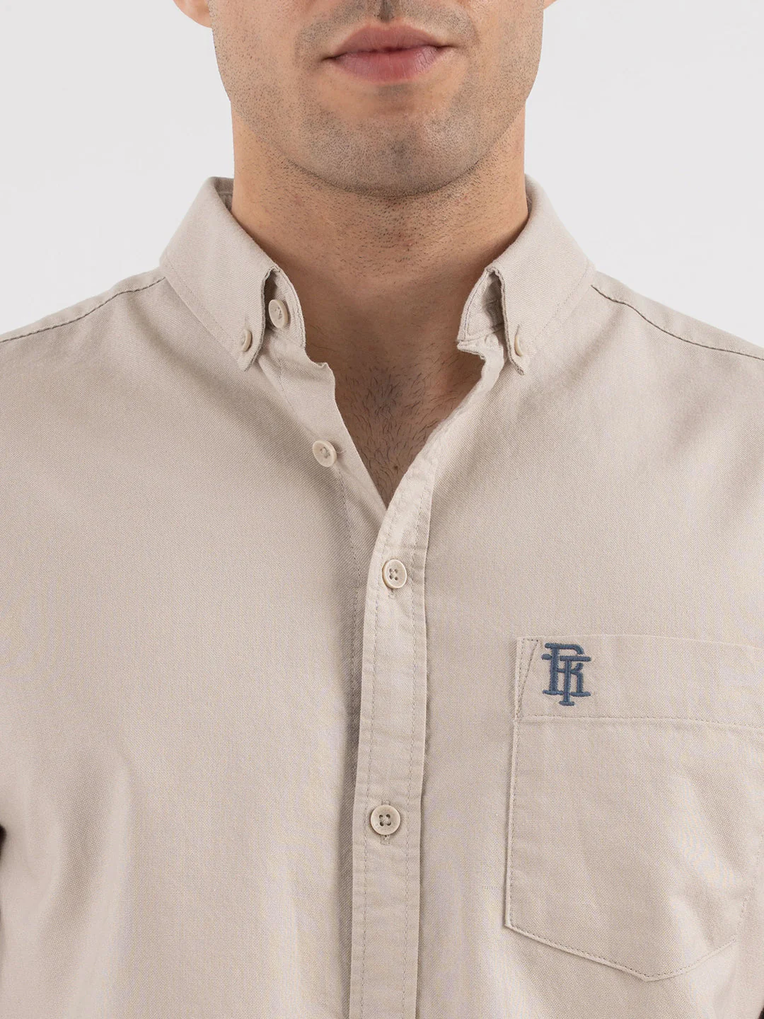 Red Tape Menâ€™s Sand Oxford Casual Shirt - Image 4