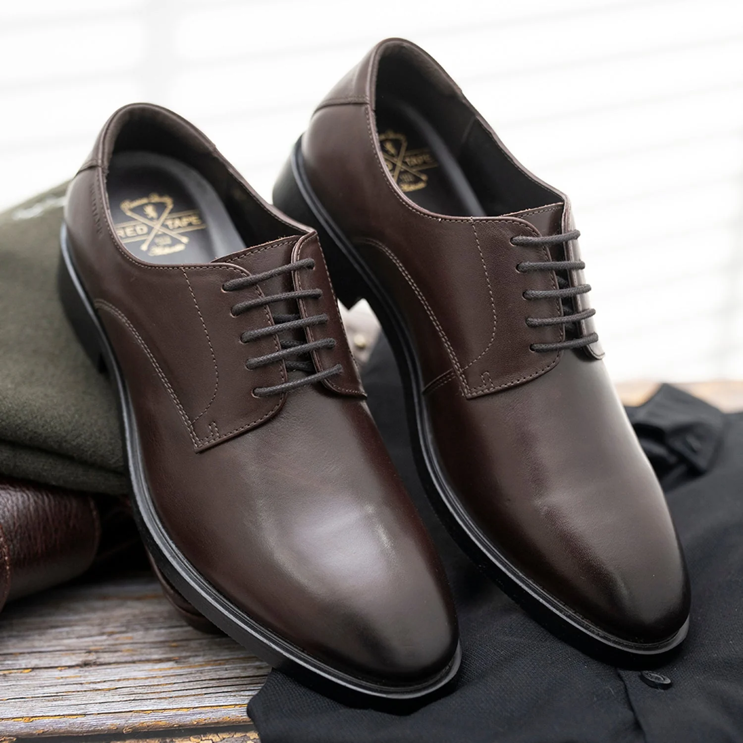 Men’s Brown Leather Derby Shoes for Classic Formal Style - Image 6