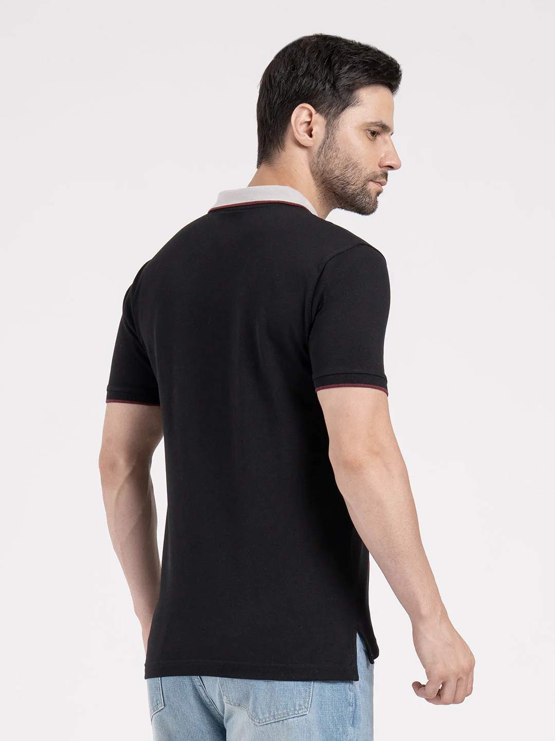 Mens Cut & Sew Polo T-Shirt - Image 3