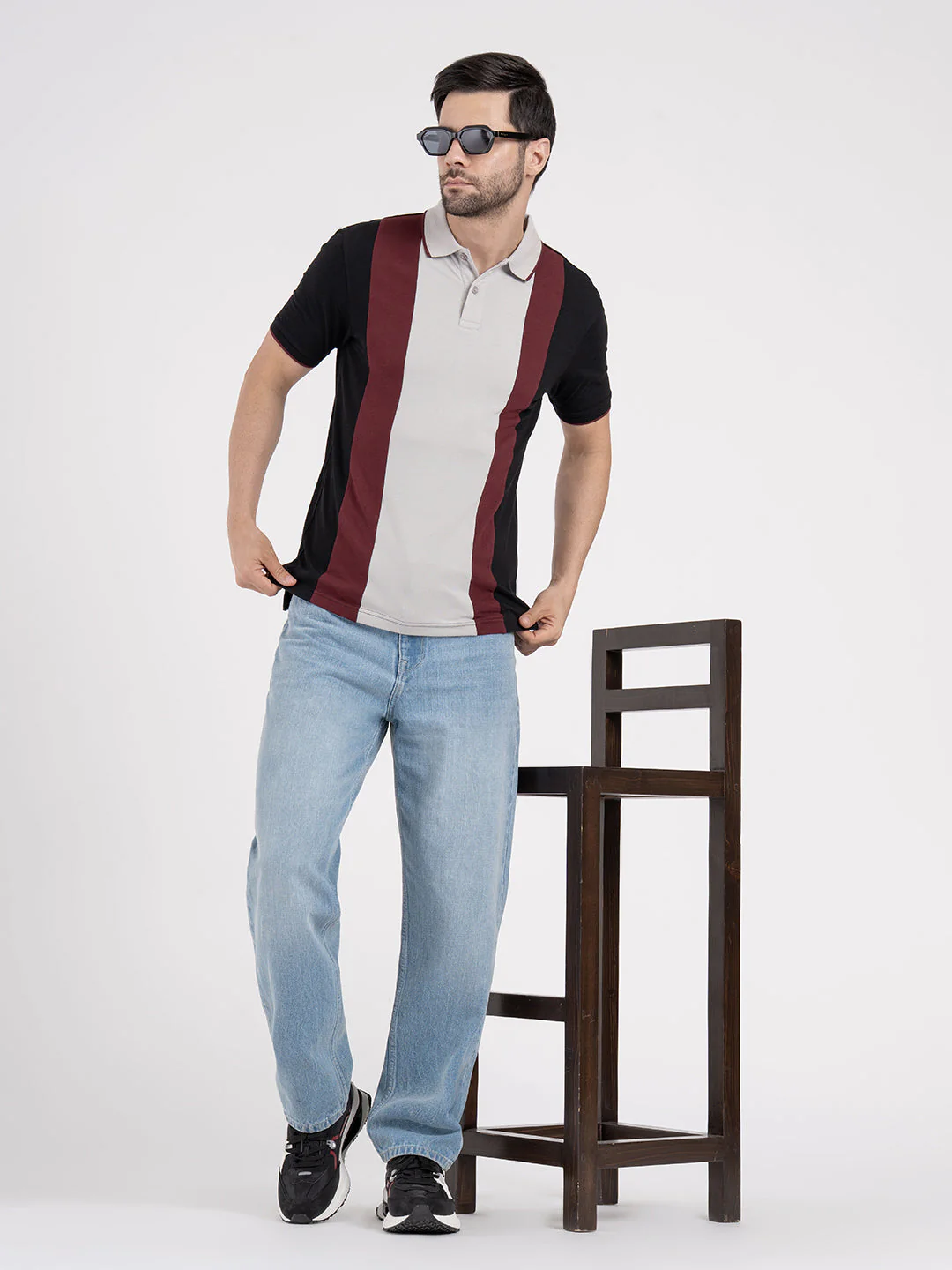 Mens Cut & Sew Polo T-Shirt - Image 5