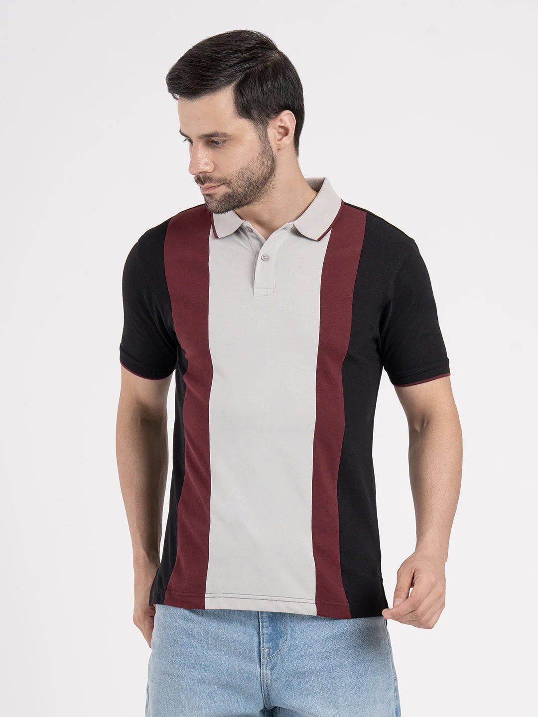 Mens Cut & Sew Polo T-Shirt - Image 6