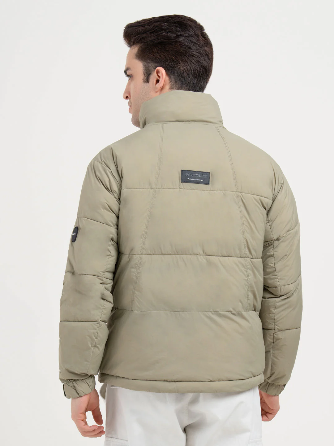 Mens Dusky Olive Padded Jacket | Full-Sleeve Winter Protection - Image 3