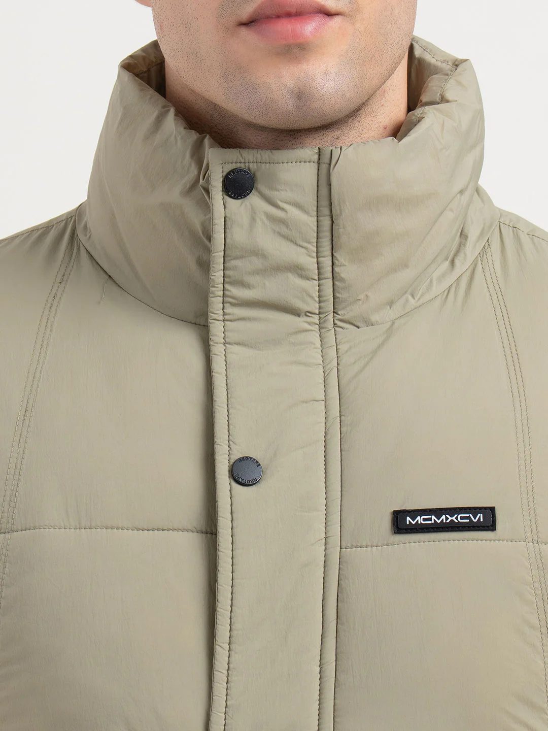 Mens Dusky Olive Padded Jacket | Full-Sleeve Winter Protection - Image 4