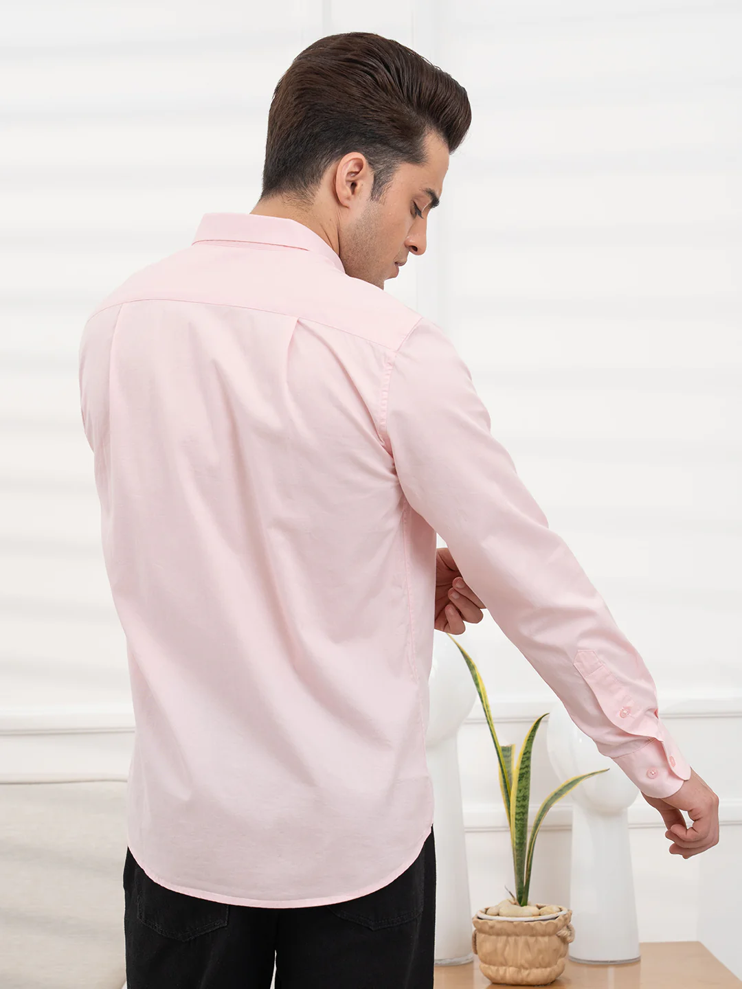 Mens Full Sleeve Solid Twill Shirt - Image 5