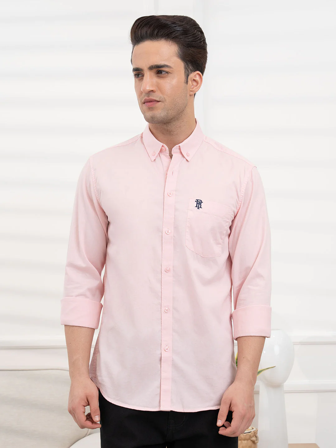 Mens Full Sleeve Solid Twill Shirt - Image 7