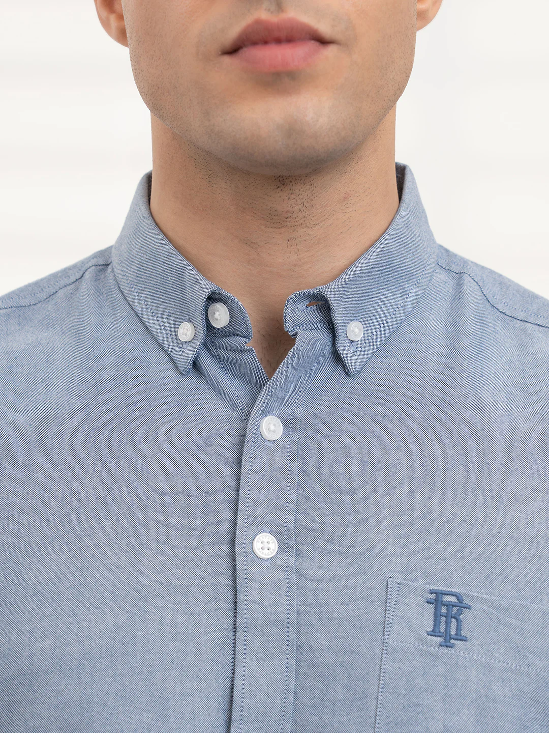 Mens Full Sleeve Solid Oxford Shirt - Image 6