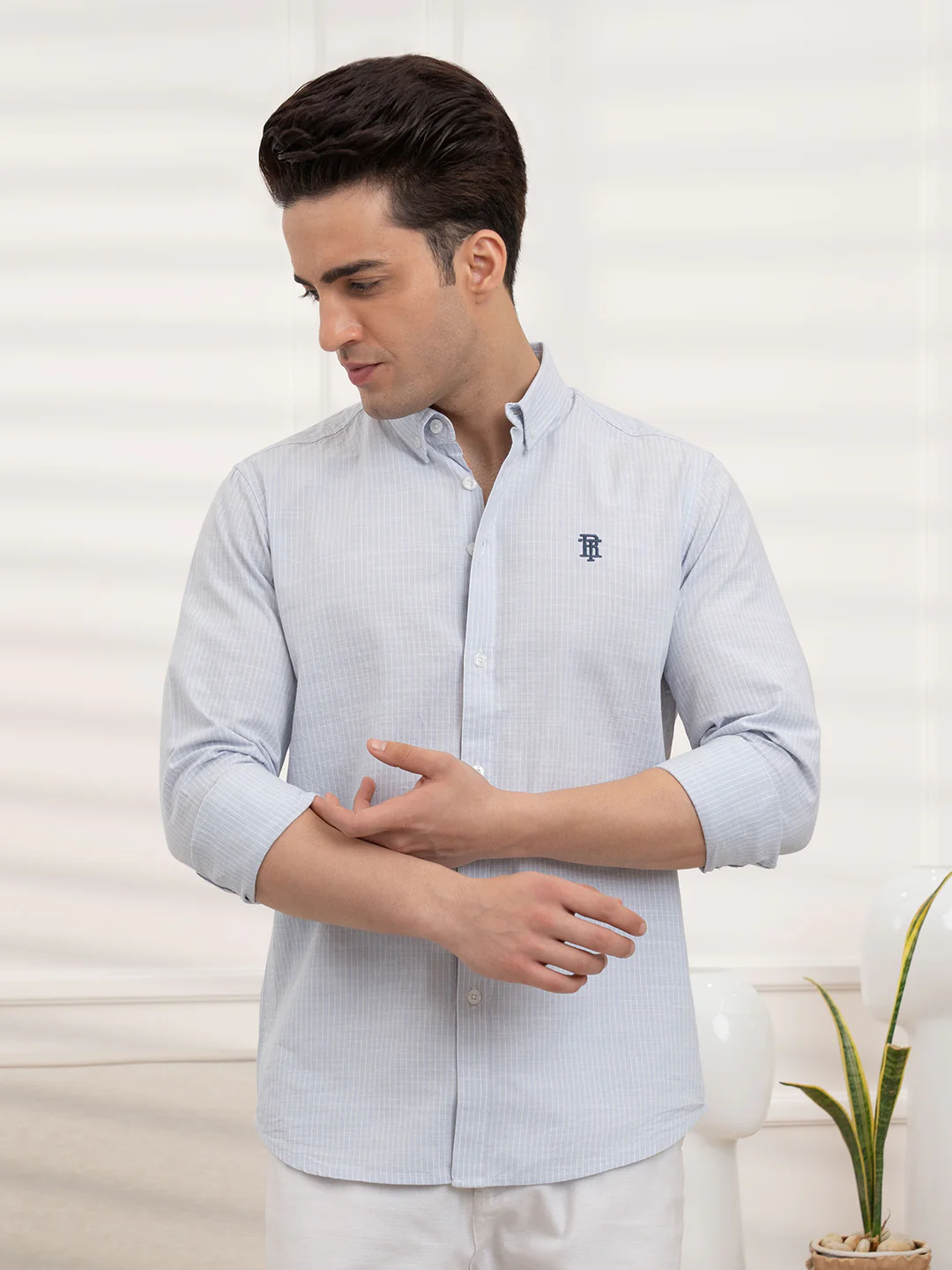 Mens Full Sleeve Stripe Shirt - Image 6