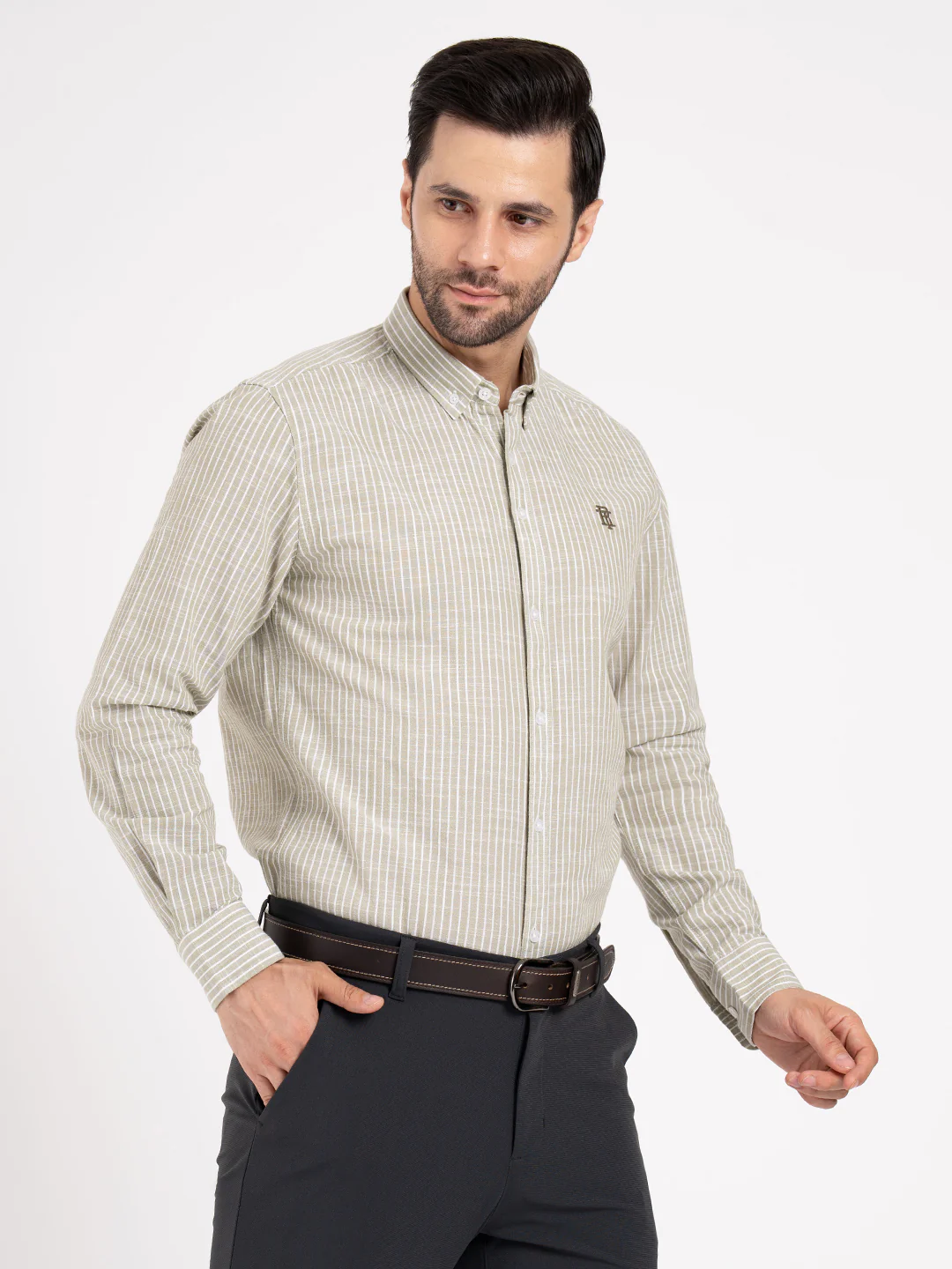Mens Full Sleeve Stripe Shirt - Image 3