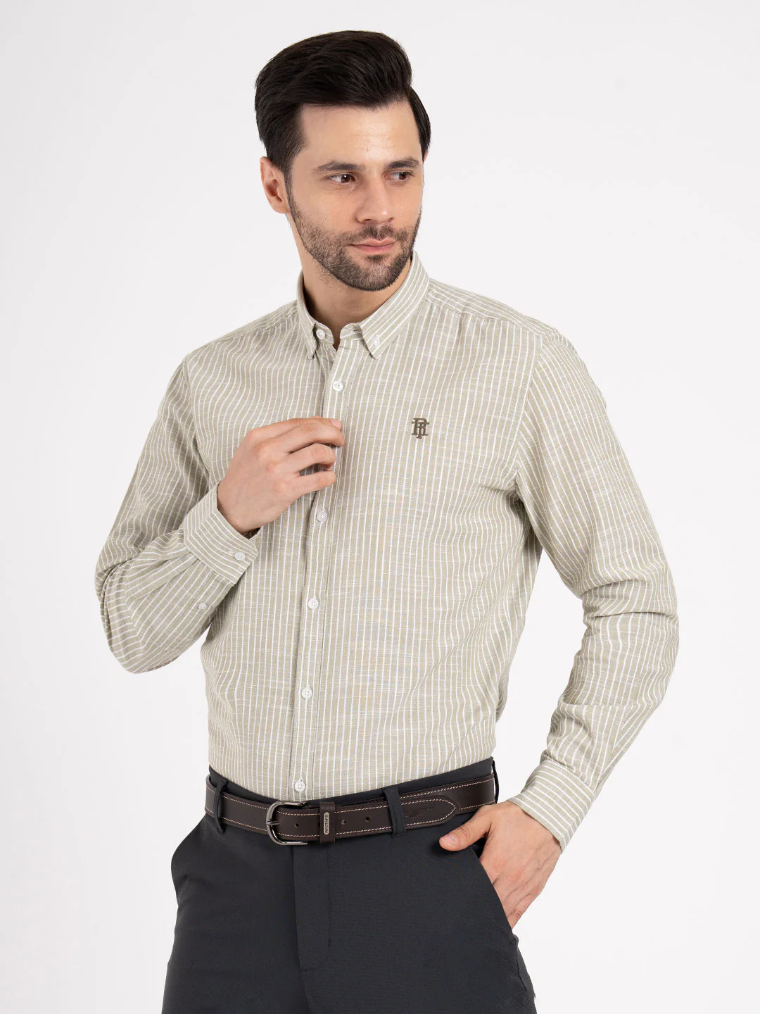 Mens Full Sleeve Stripe Shirt - Image 6