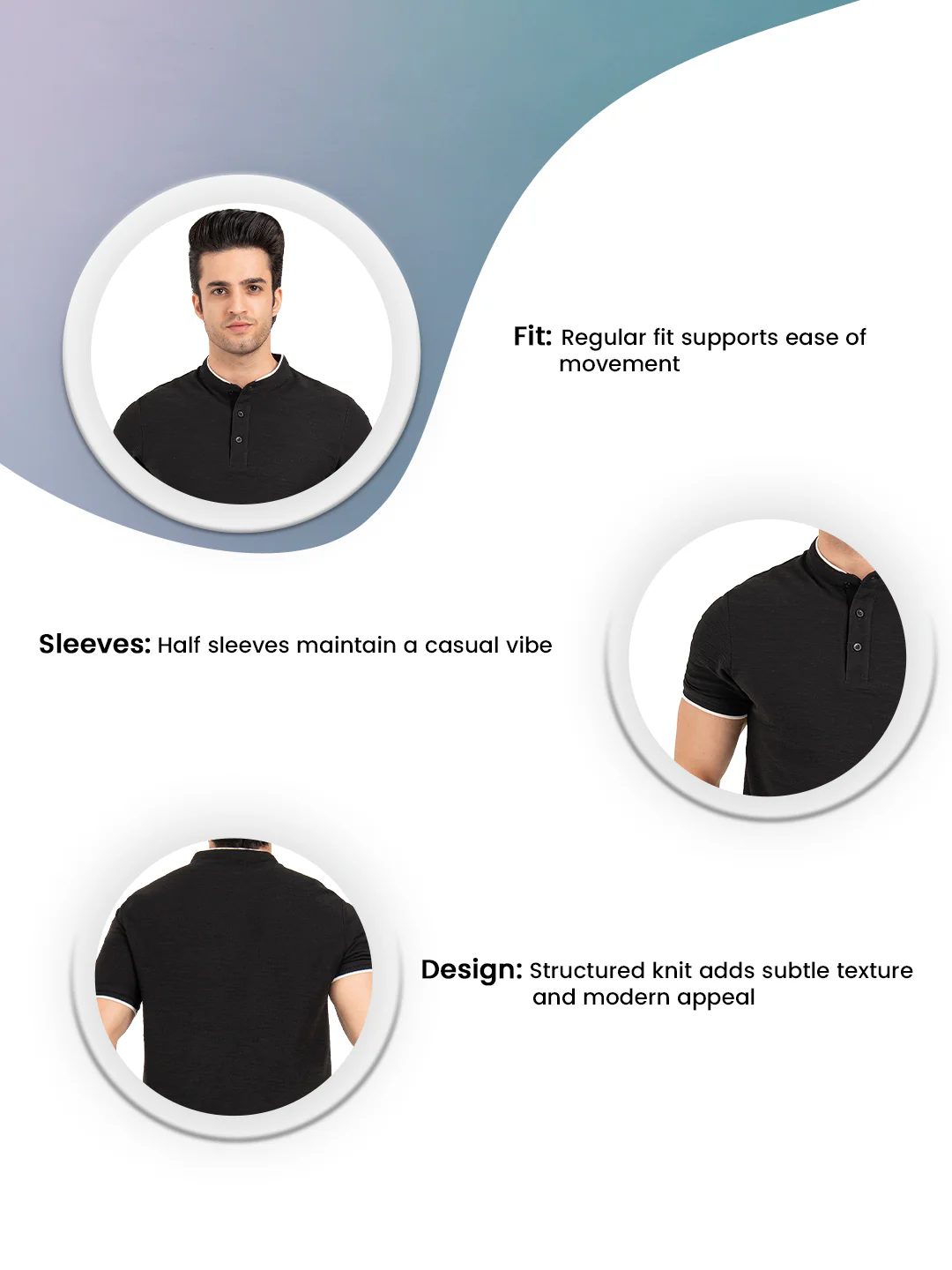 Menâ€™s Structure Henley T-Shirt - Image 3