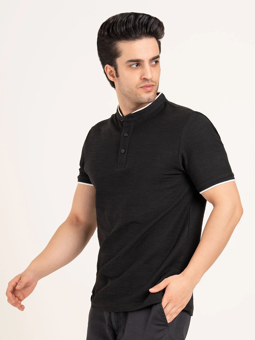 Menâ€™s Structure Henley T-Shirt - Image 4