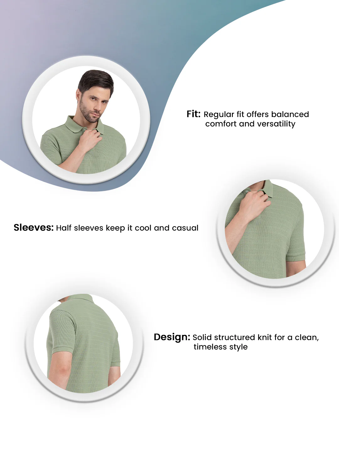 Mens Structured Polo T-Shirt - Image 3