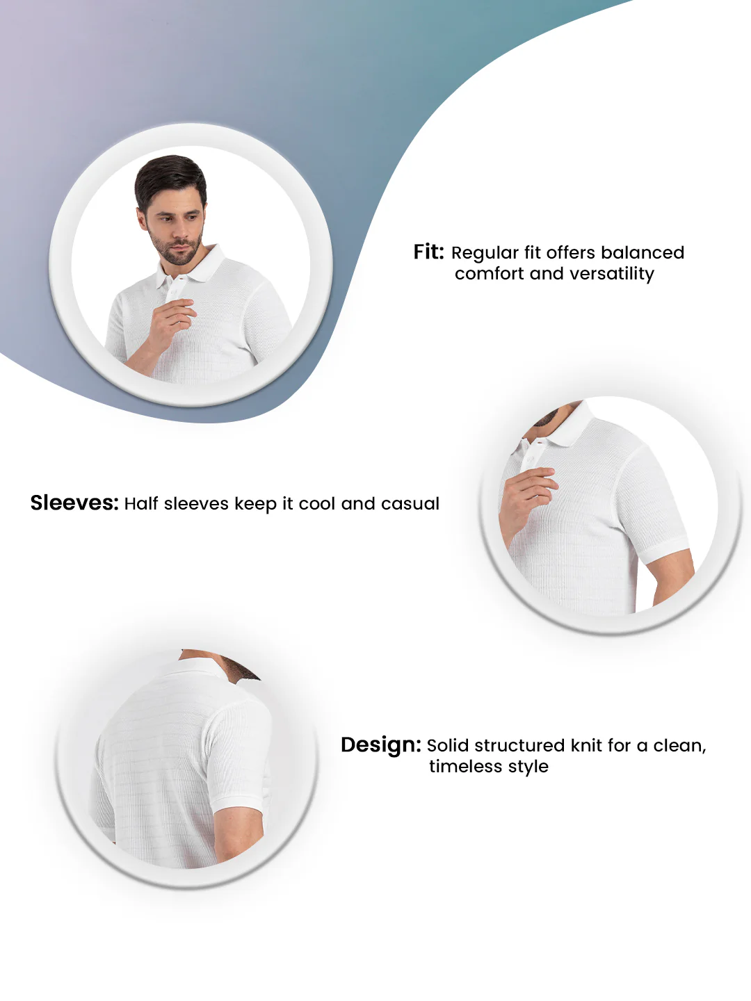 Mens Structured Polo T-Shirt - Image 3