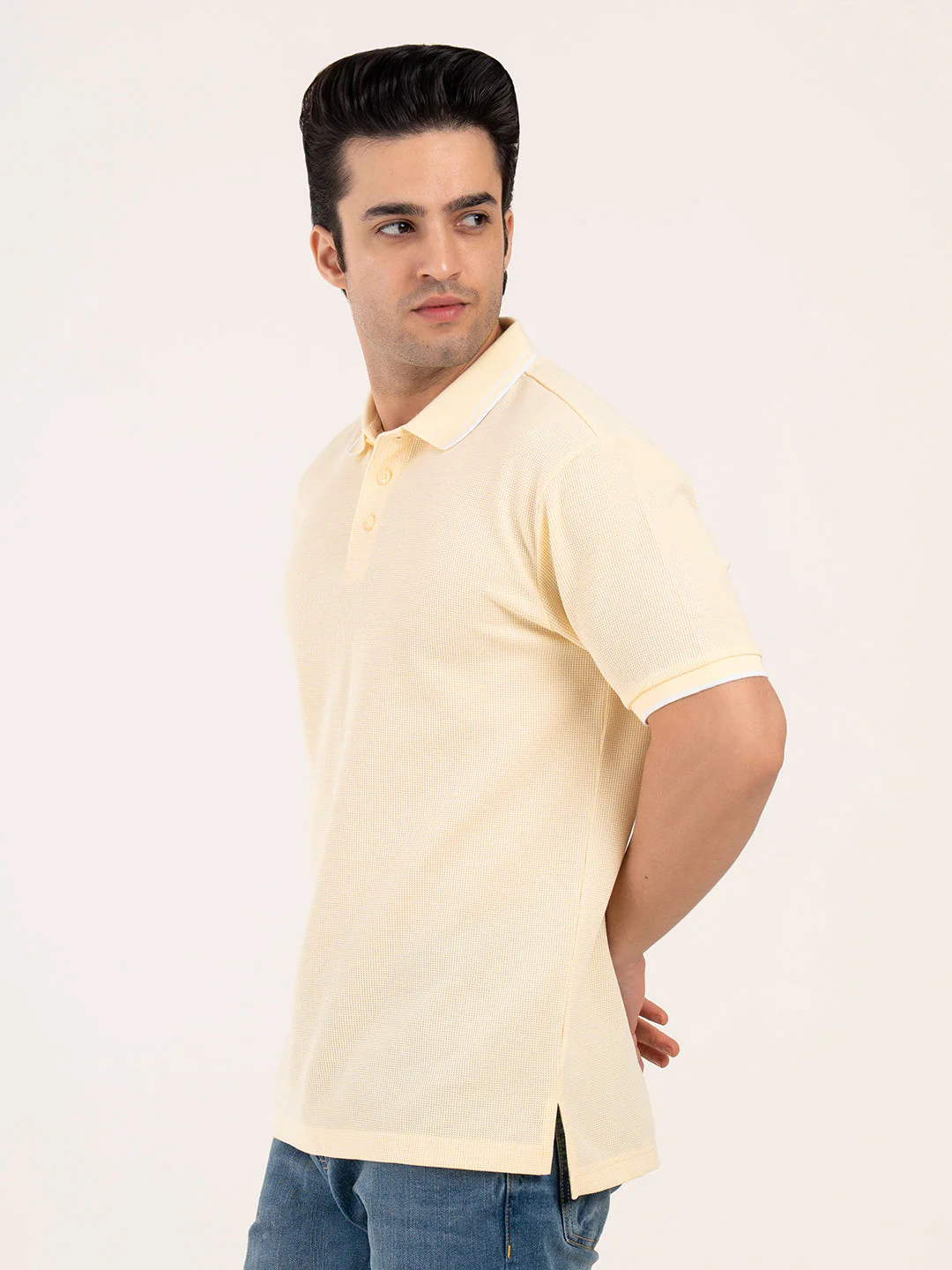 Menâ€™s Waffle Structure Polo T-Shirt - Image 4