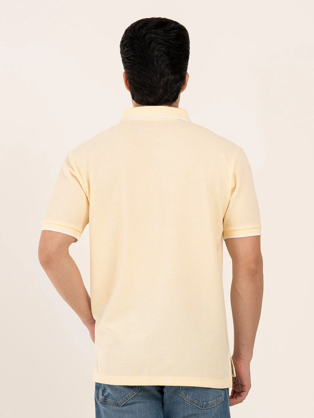 Menâ€™s Waffle Structure Polo T-Shirt - Image 5