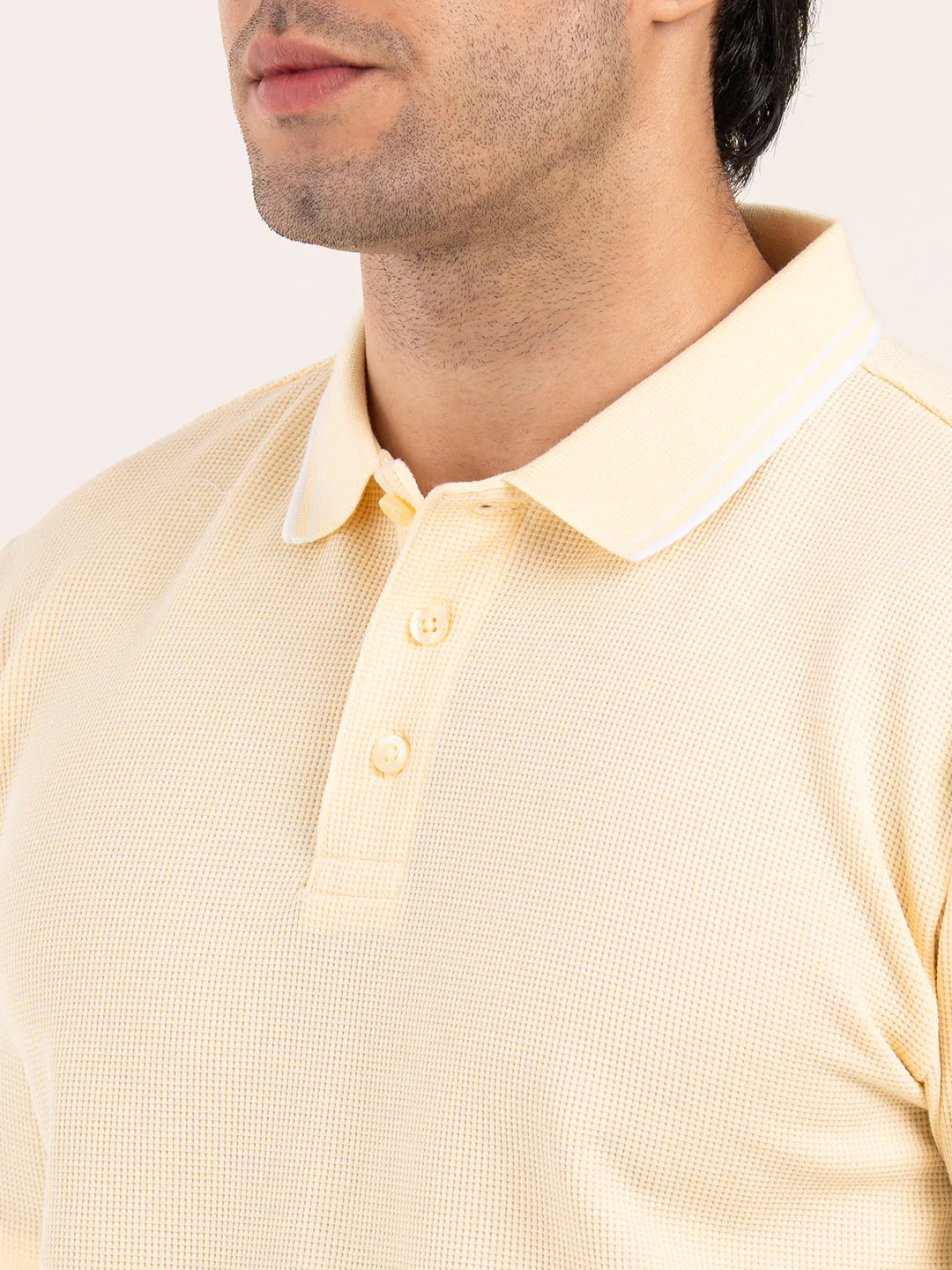 Menâ€™s Waffle Structure Polo T-Shirt - Image 6