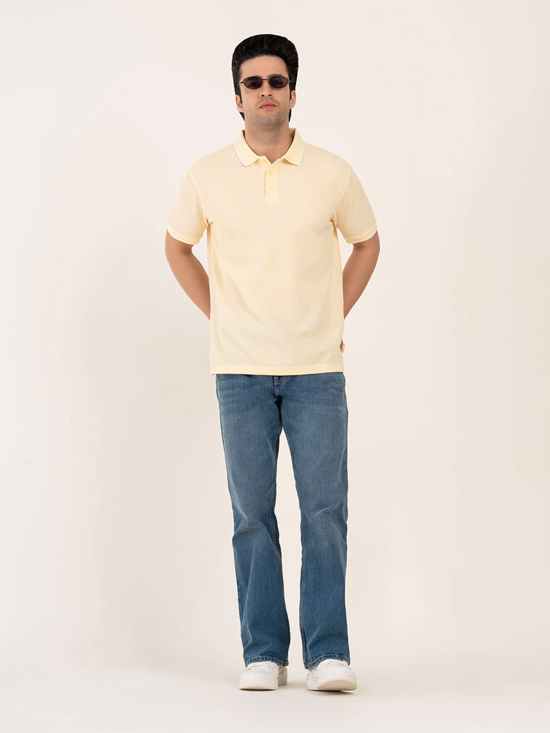 Menâ€™s Waffle Structure Polo T-Shirt - Image 7