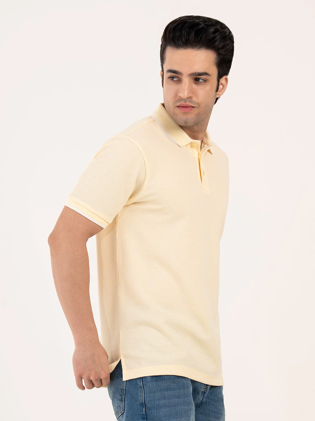 Menâ€™s Waffle Structure Polo T-Shirt - Image 8