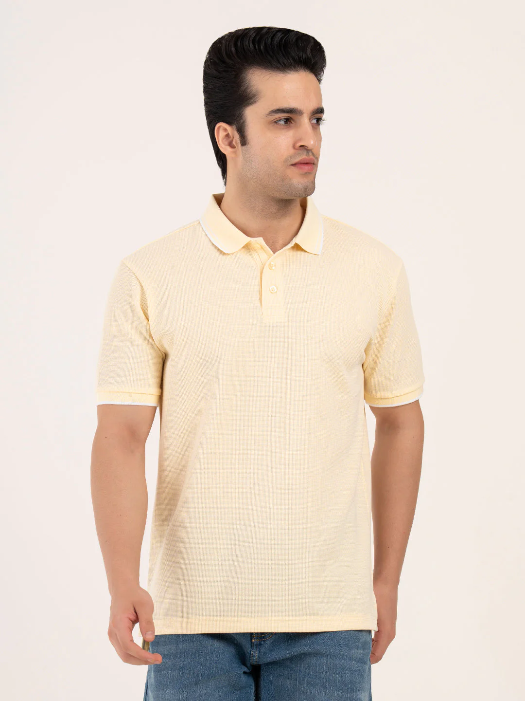 Menâ€™s Waffle Structure Polo T-Shirt - Image 9