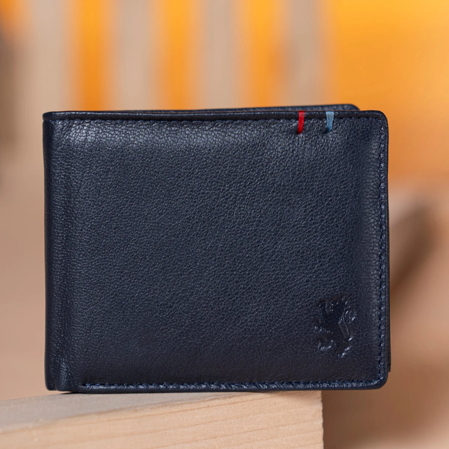 Navy Leather Two Fold RFID Wallet | Stylish and Secure