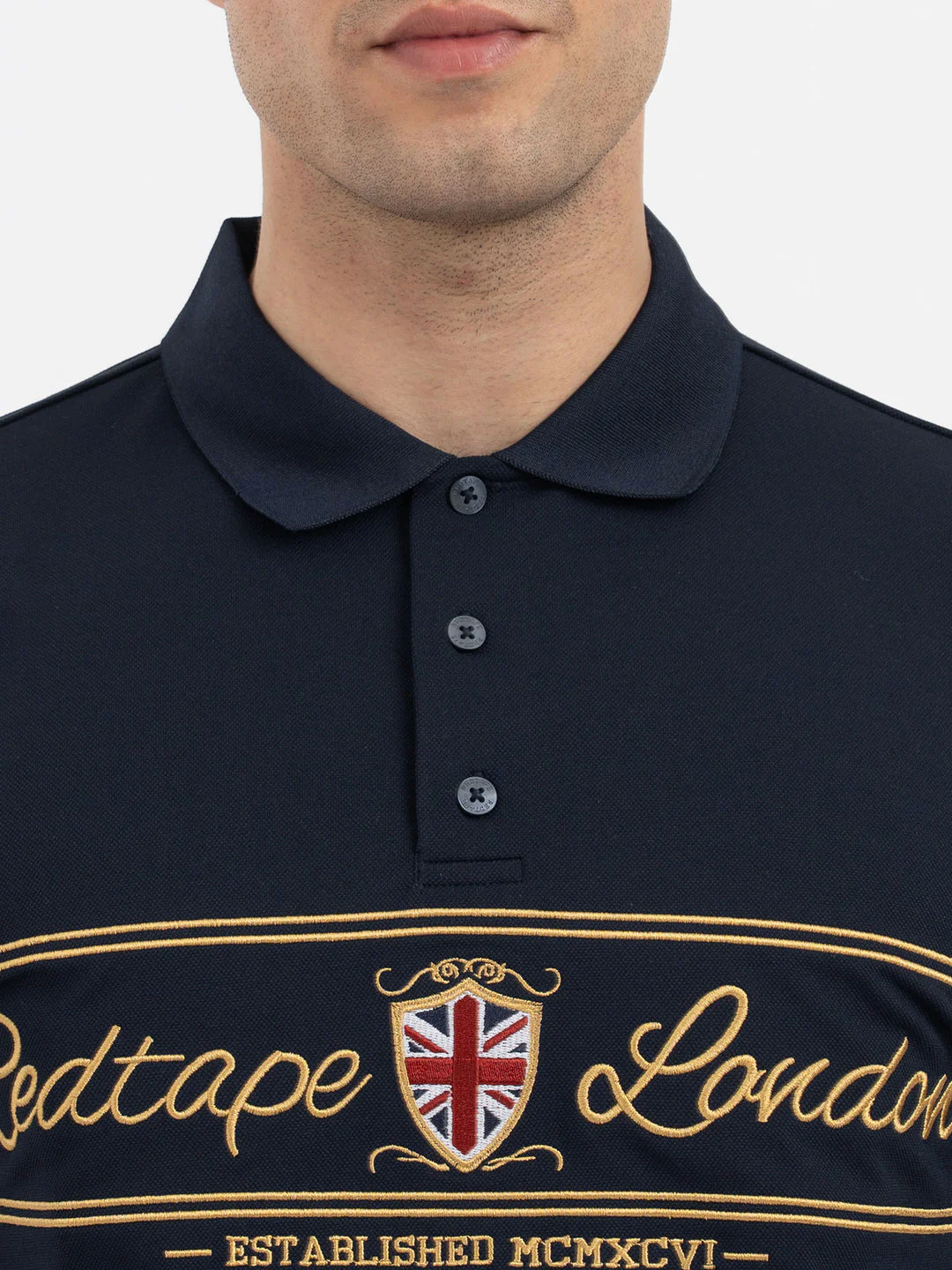 Red Tape Navy Polo T-Shirt for Men - Image 4