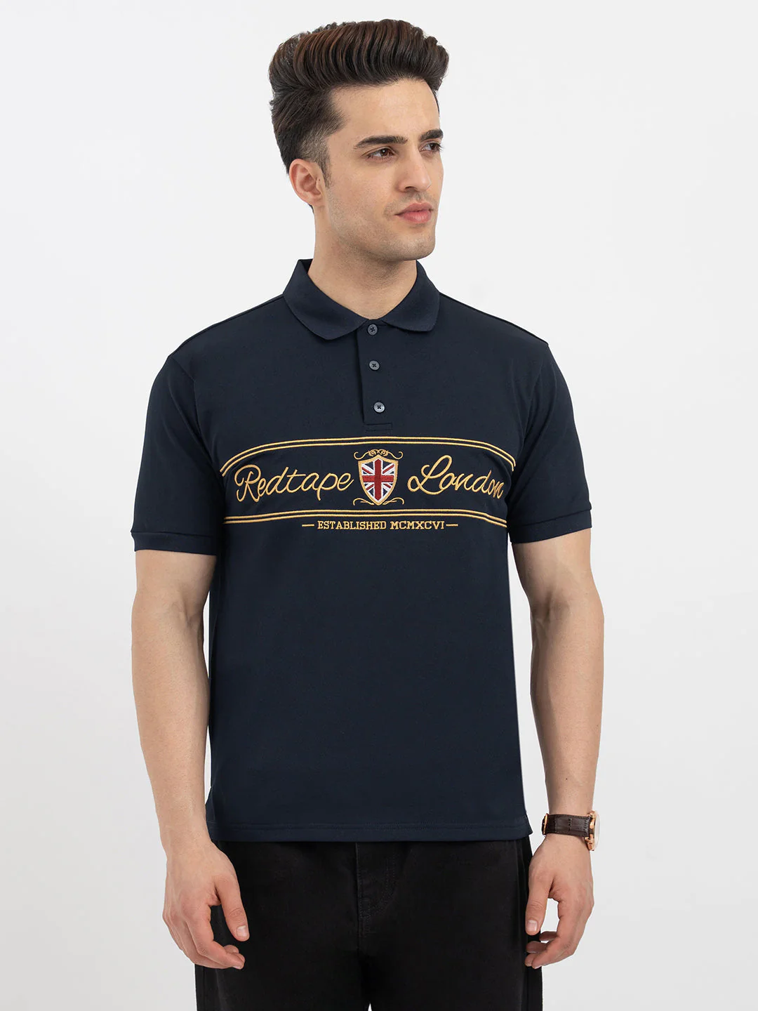 Red Tape Navy Polo T-Shirt for Men - Image 7