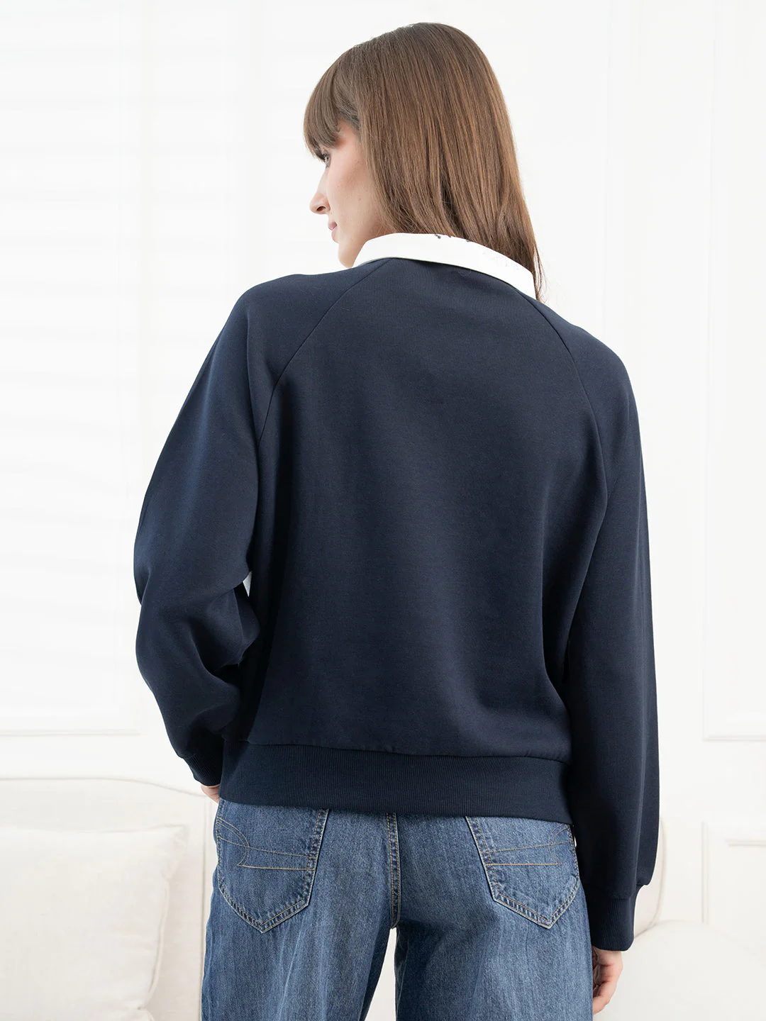 Navy Sweatshirt for Women - Image 4