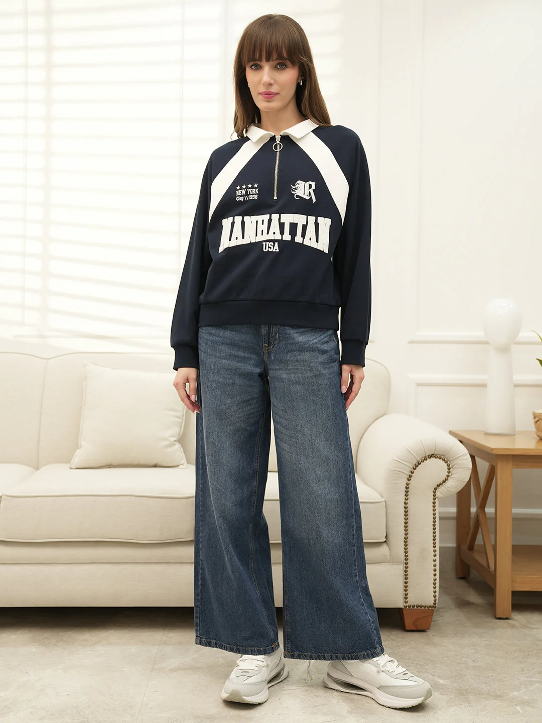 Navy Sweatshirt for Women - Image 6