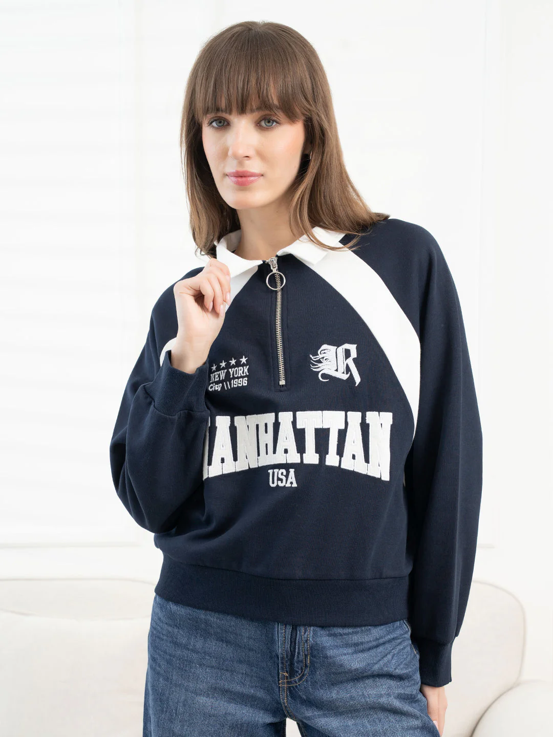 Navy Sweatshirt for Women - Image 7